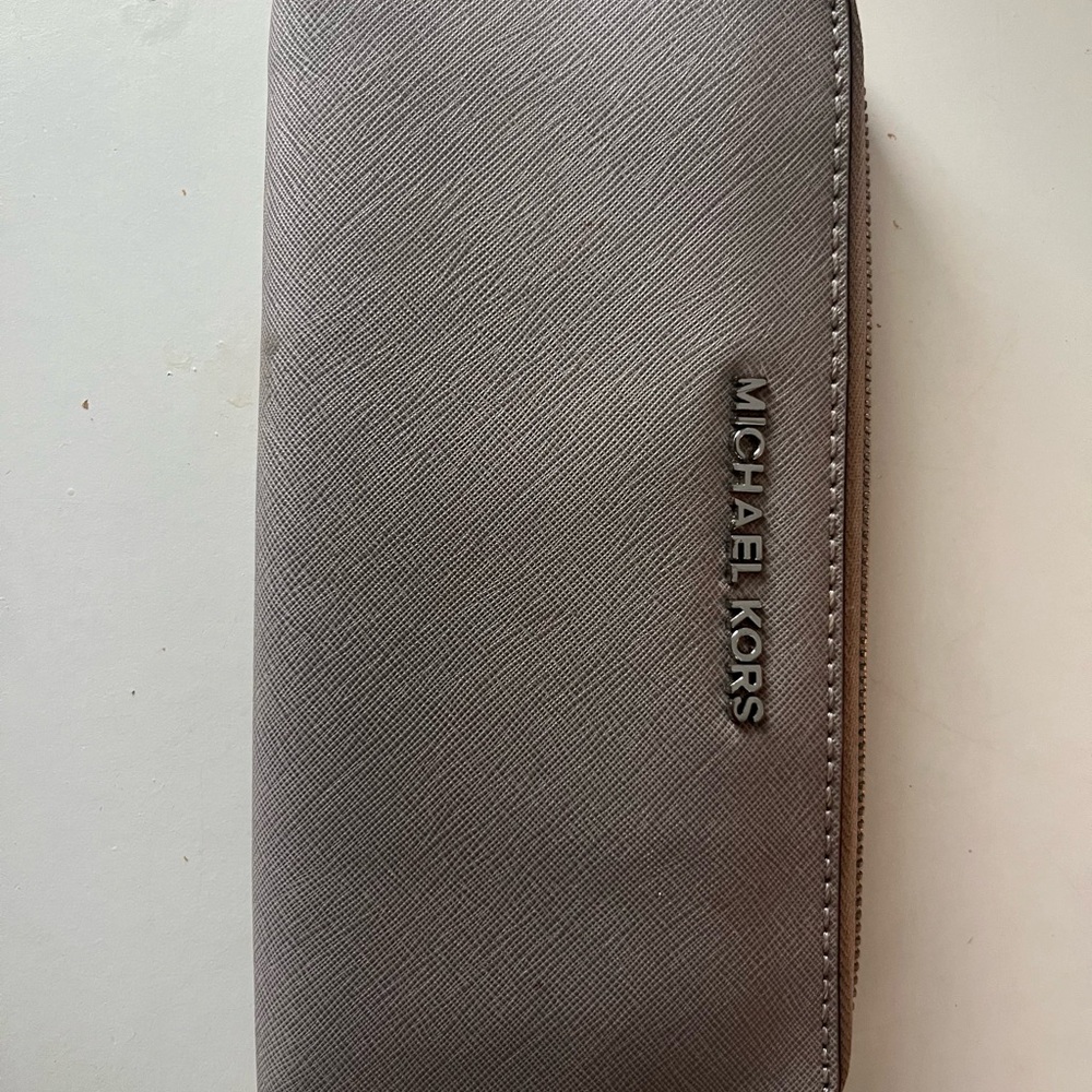 Michael Kors Gray Leather Wallet